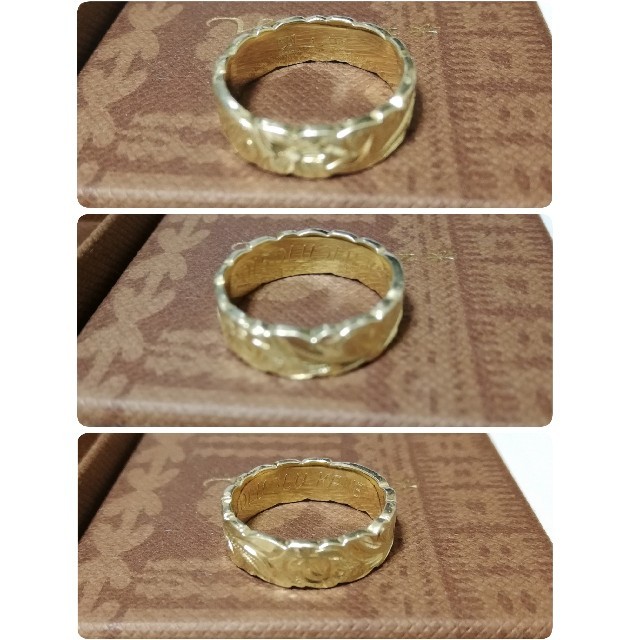 WAILEA ワイレア Flat ring 14K グリーンゴールド美品 刻印有 レディースのアクセサリー(リング(指輪))の商品写真