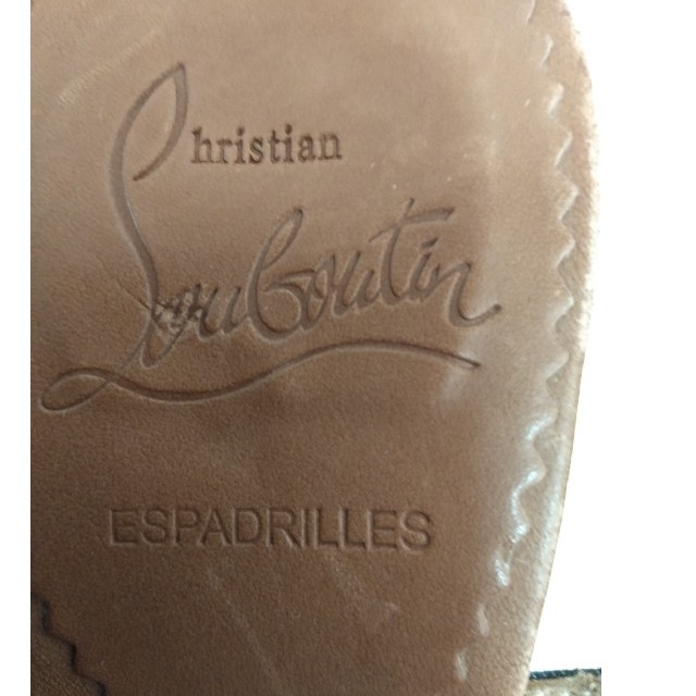 Christian Louboutin(クリスチャンルブタン)のクリスチャンルブタン　ウエッジソールサンダル　ネイビー×ホワイト×ピンク　35 レディースの靴/シューズ(サンダル)の商品写真