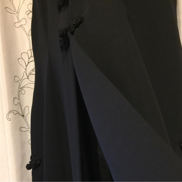 ノースリーブ チャイナドレス ブラック レディースのフォーマル/ドレス(ロングドレス)の商品写真