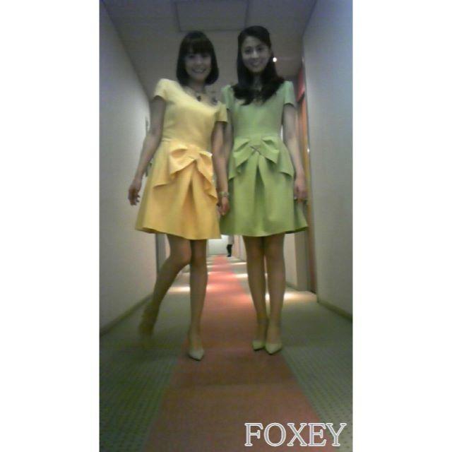 FOXEY(フォクシー)の大幅お値下げ★FOXEY　パピヨンワンピース　イエロー　40 レディースのワンピース(ひざ丈ワンピース)の商品写真