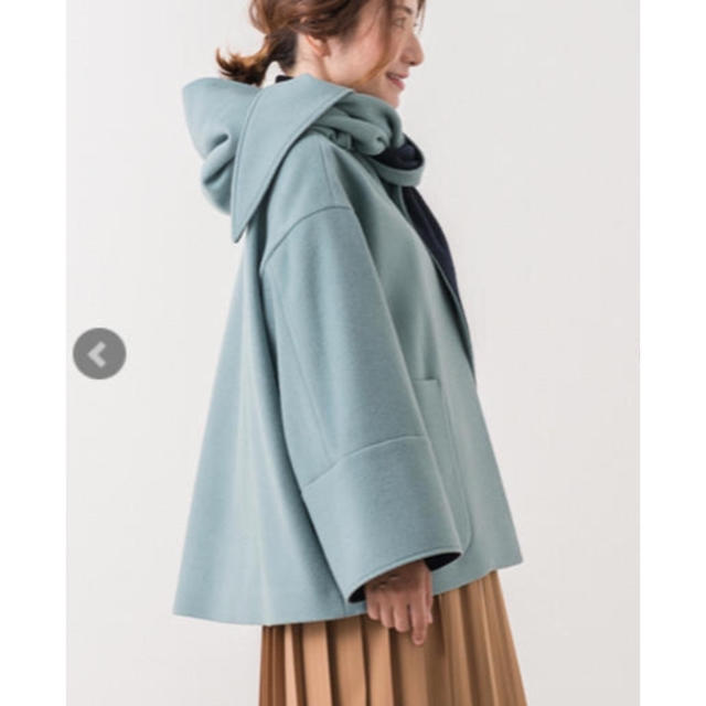yori 2019AW リボンフードショートコート 36 クリーム