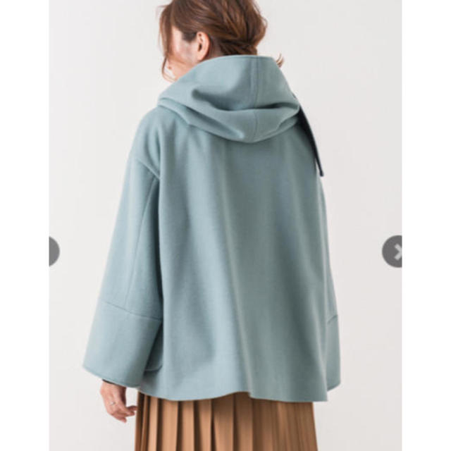 yori 2019AW リボンフードショートコート 36 クリーム