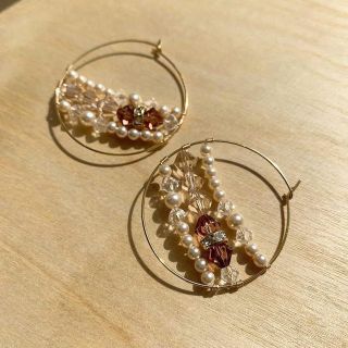 スワロフスキー(SWAROVSKI)のハンドメイド ピアス 大ぶり スワロフスキー レディース アクセサリー 新品(ピアス)