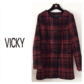 ビッキー(VICKY)のVICKY ツイードチェックコート★送込(その他)