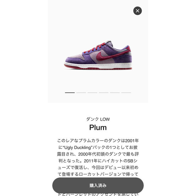 NIKE(ナイキ)のnike dunk low plum 27.0cm メンズの靴/シューズ(スニーカー)の商品写真