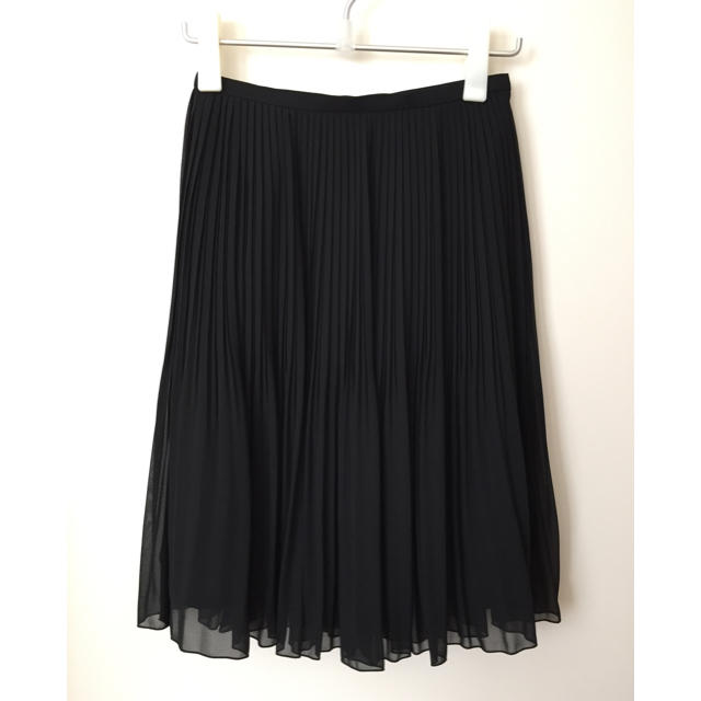 シフォン プリーツスカート ブラック レディースのスカート(ひざ丈スカート)の商品写真