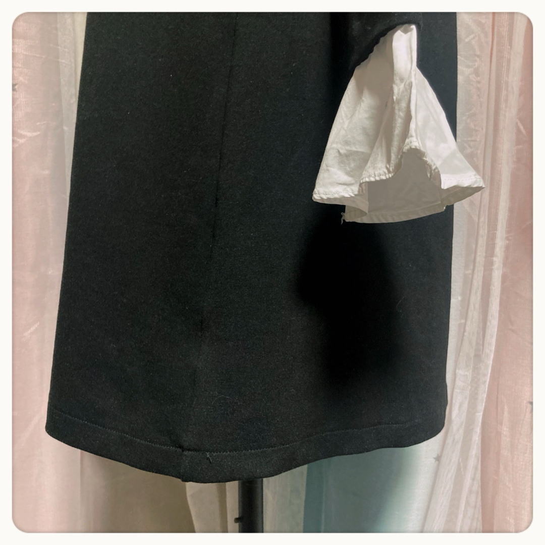 シスター風 ミニ ワンピース 白黒 モノトーン ゴスロリ 夢可愛い レディースのレディース その他(その他)の商品写真
