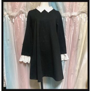 シスター風 ミニ ワンピース 白黒 モノトーン ゴスロリ 夢可愛い(その他)