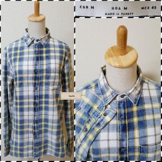 ザラ(ZARA)のZARA MAN★ヴィンテージ★チェック★ウォッシュ★デニムシャツ★長袖シャツ(シャツ)