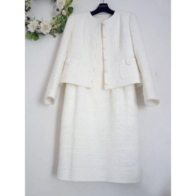 René - 値下 定価15万 Rene/ルネ ツイード ワンピース スーツ 白 René - 値下 定価15万 Rene/ルネ ツイード ワンピース スーツ 白