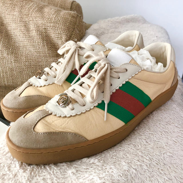 Gucci(グッチ)の19AW/GUCCI/ウェブレザー&スエードスニーカー メンズの靴/シューズ(スニーカー)の商品写真