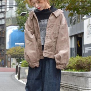 ダブルクローゼット(w closet)のw closet 後ろレースアップコーデュロイGジャン(Gジャン/デニムジャケット)