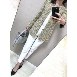 アナイ(ANAYI)の【美品✨】定価60,000円❤️アナイ✨サイズ36✨ツイード  ジャケット(ノーカラージャケット)