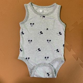 ベビーギャップ(babyGAP)のノースリーブロンパース　ミッキー(ロンパース)