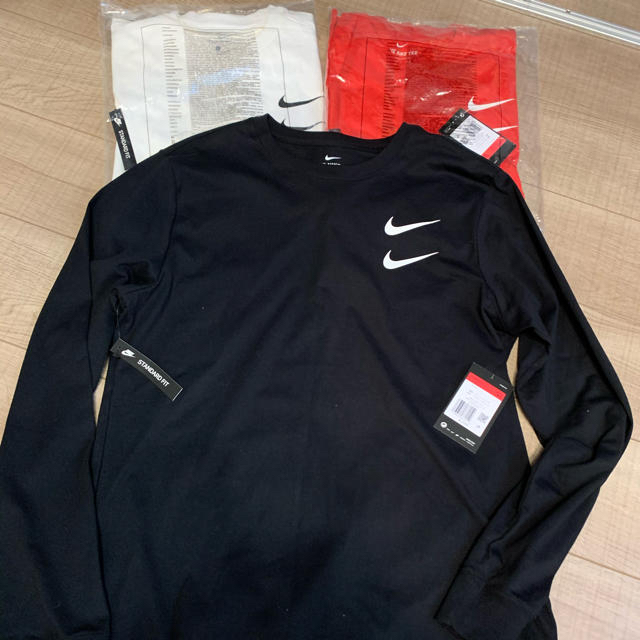 NIKE NSW ロングTシャツ Lサイズ ブラック、ホワイト、レッド3枚セット ...