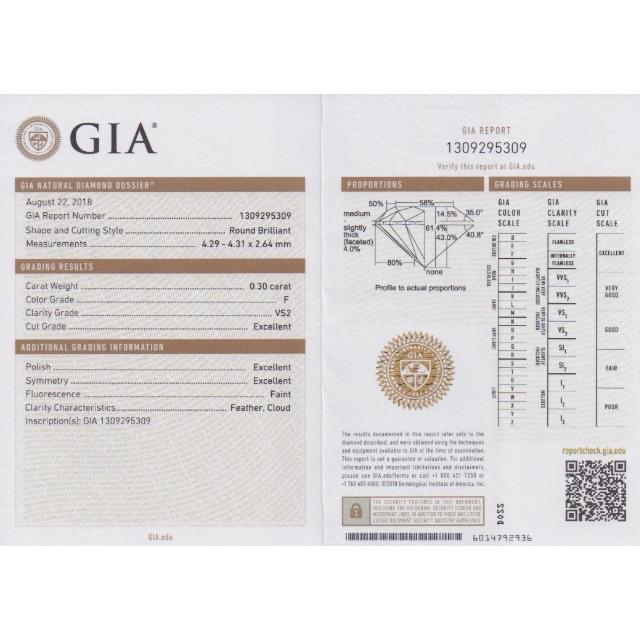 0.302ct F VS2 EX GIA鑑定書＋AGTソーティング