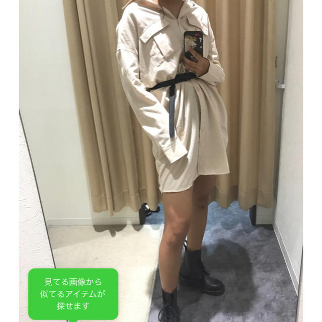 moussy(マウジー)のmoussy ロング　ミリタリーシャツ　カーキ レディースのトップス(シャツ/ブラウス(長袖/七分))の商品写真