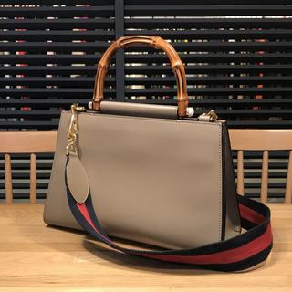 グッチ(Gucci)のキートン様の グッチ ニムフェア バンブー 2WAYハンドバッグ グレージュ(ハンドバッグ)