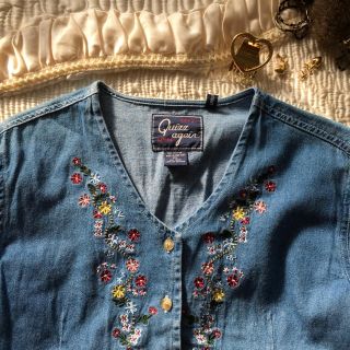 ロキエ(Lochie)の専用です🌧vintage  denim jacket🍼(ノーカラージャケット)