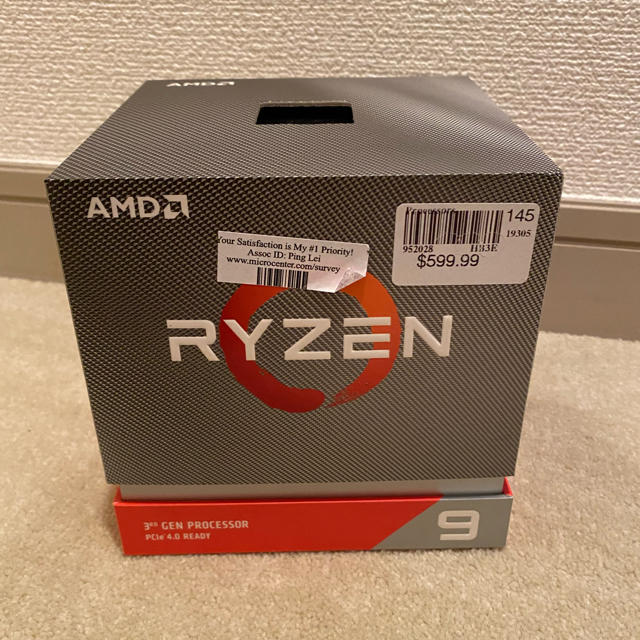 AMD RYZEN7 3900X 付属 CPUファンPCパーツ