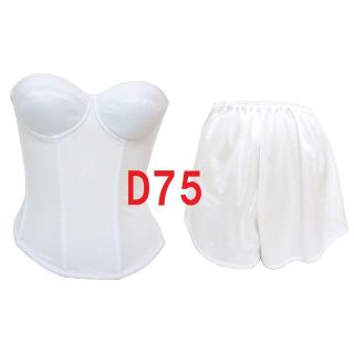 Ｄ75・Ｌ●白●ブライダルインナー ビスチェ＆タップパンツ　≪２点セット≫(ブライダルインナー)