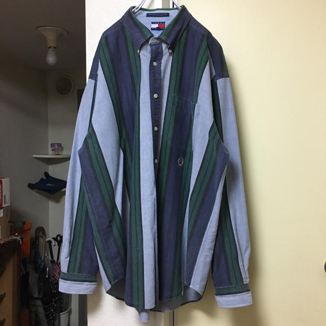 TOMMY HILFIGER(トミーヒルフィガー)の90s US古着 TOMMY HILFIGER ストライプシャツ メンズ メンズのトップス(シャツ)の商品写真