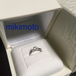 ミキモト(MIKIMOTO)の【現行品】ミキモト エンゲージリングpt950トータル0.5ct(リング(指輪))