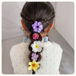 *お花のヘアゴム*5個セット*送料無料*(ヘアアクセサリー)