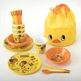 ニッシンショクヒン(日清食品)の【非売品】チキンラーメンひよこちゃん食器セット(キャラクターグッズ)