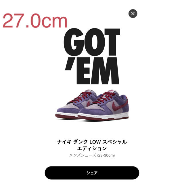 NIKE(ナイキ)のNIKE ナイキ dunk low plum ナイキ　ダンク　プラム メンズの靴/シューズ(スニーカー)の商品写真