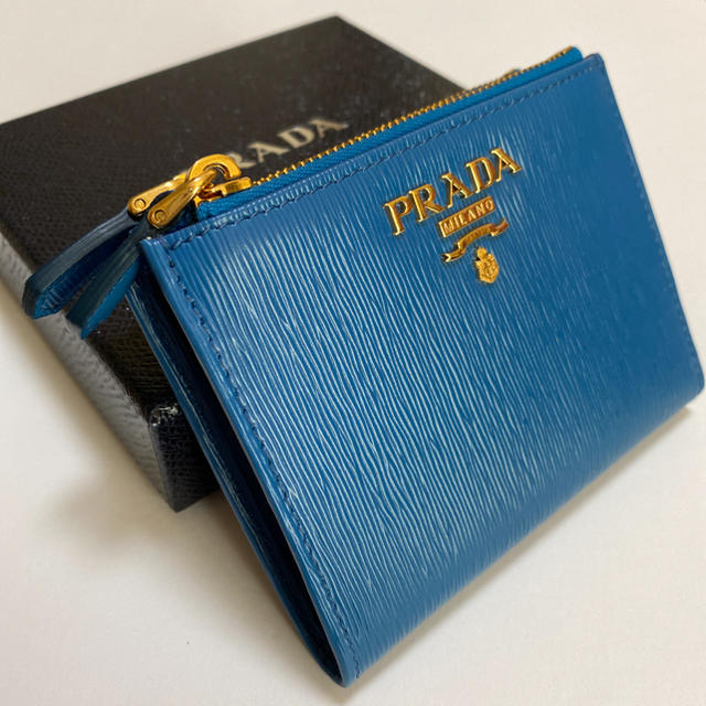 【新品 箱付き】PRADA MOVE ダブルジップ 折り財布 コバルトブルー | フリマアプリ ラクマ