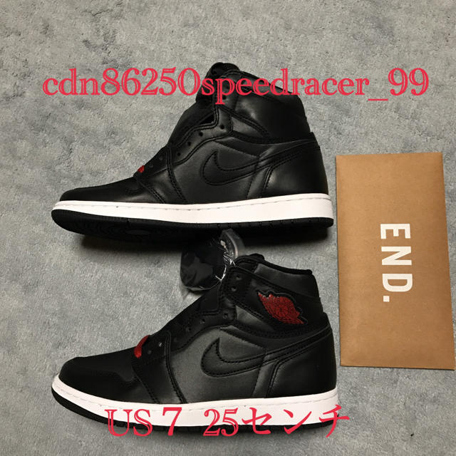 25CM AJ1 HIGH Black/GYMRED NIKE