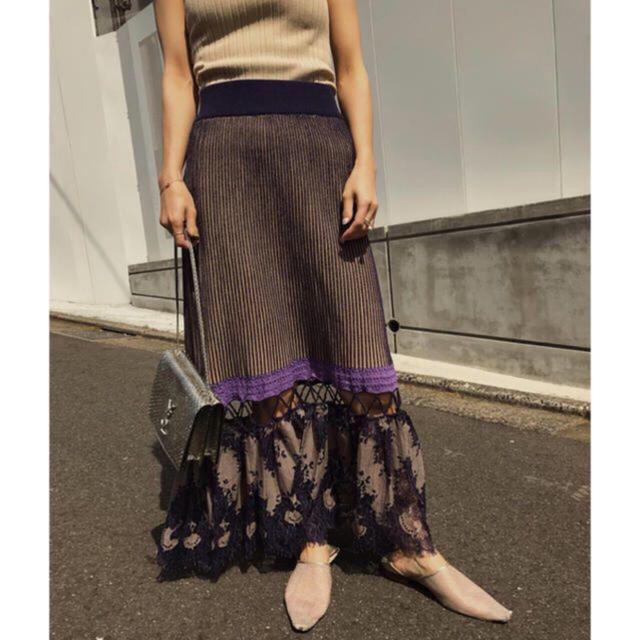 Ameri VINTAGE - Ameri VINTAGE＊SCALLOP LACE KNIT SKIRTの通販 by yuca's shop｜アメリヴィンテージならラクマ