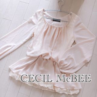 セシルマクビー(CECIL McBEE)の【新品】CECIL McBEE  セシルマクビー シフォンレーストップス(カットソー(長袖/七分))