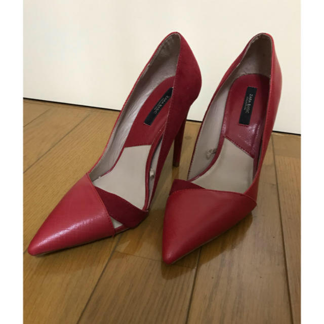 ZARA(ザラ)のzara レッドコンビパンプス　Steve Madden Diana  レディースの靴/シューズ(ハイヒール/パンプス)の商品写真