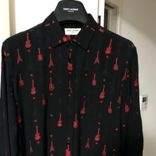 SAINT LAURENT サンローラン　ギター刺繍シャツ