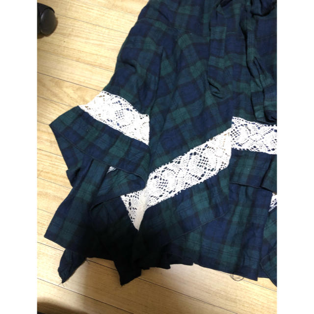 フレアスカート　チェック柄　森ガール レディースのスカート(ロングスカート)の商品写真