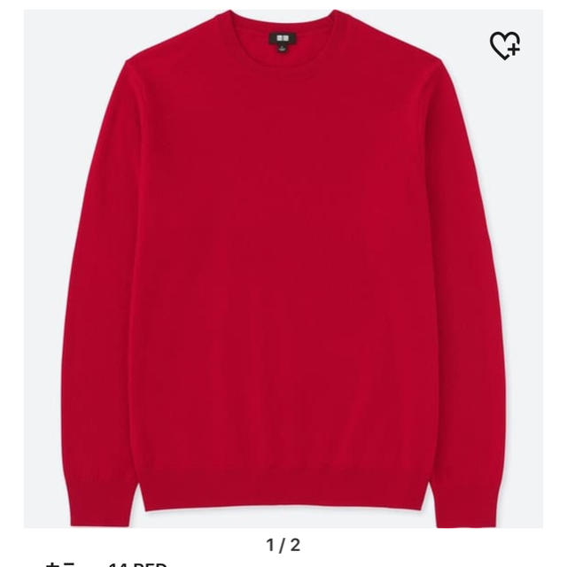 UNIQLO(ユニクロ)のユニクロ　カシミヤクルーネックセーター　レッド メンズのトップス(ニット/セーター)の商品写真