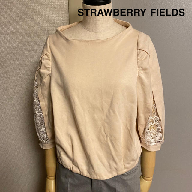 STRAWBERRY-FIELDS(ストロベリーフィールズ)の【STRAWBERRY FIELDS】ストロベリーフィールズ レースカットソー  レディースのトップス(カットソー(長袖/七分))の商品写真