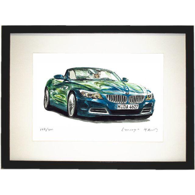 GC-047 BMW Z4限定版画 直筆サイン有 額装済●作家 平右ヱ門