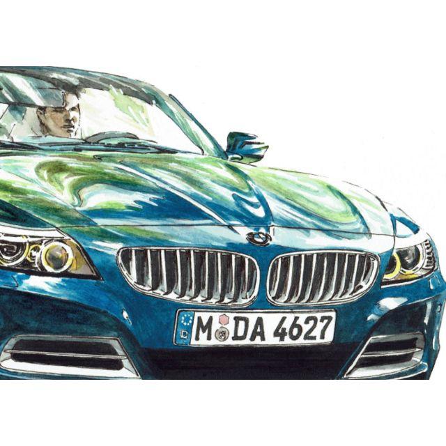 GC-047 BMW Z4限定版画サイン有額装済作家平右ヱ門