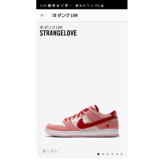 ナイキ(NIKE)の最安値　STRANGELOVE　sb ダンク　ロー(スニーカー)