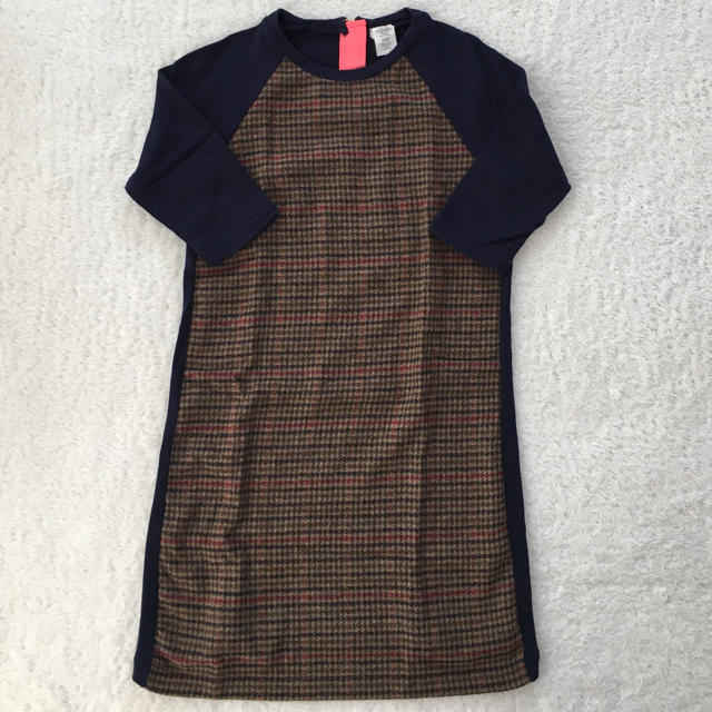 J.Crew(ジェイクルー)の超美品　J crew kids キッズ　ワンピース　ネイビー　チェック キッズ/ベビー/マタニティのキッズ服女の子用(90cm~)(ワンピース)の商品写真