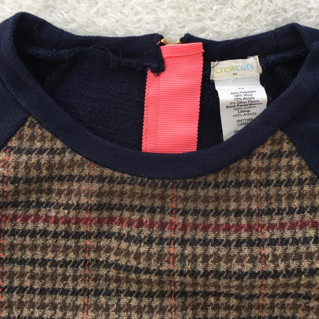 J.Crew(ジェイクルー)の超美品　J crew kids キッズ　ワンピース　ネイビー　チェック キッズ/ベビー/マタニティのキッズ服女の子用(90cm~)(ワンピース)の商品写真