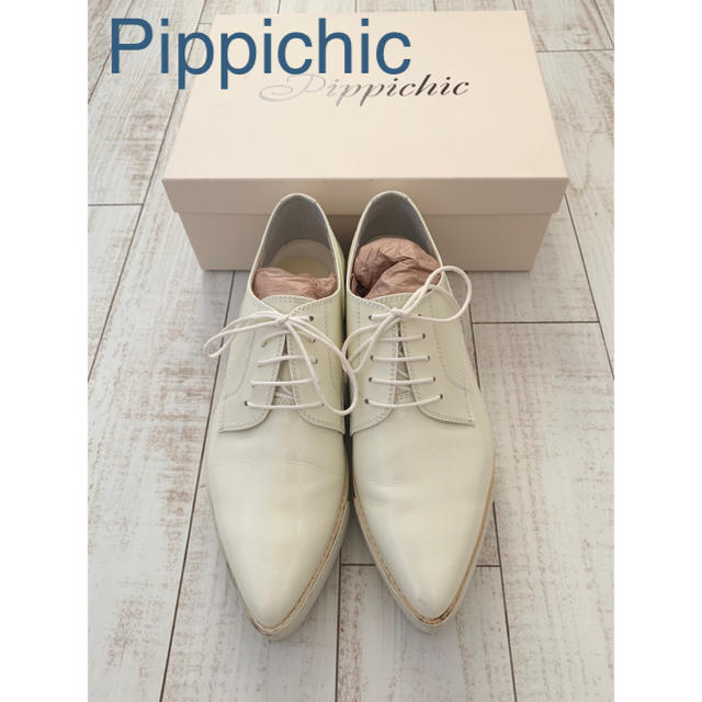 Pippichic レースアップシューズ 白 37.5 ローファー+革靴
