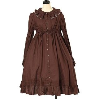 ヴィクトリアンメイデン(Victorian maiden)の専用＊フリルカラーブラウスワンピース ブラウン(ロングワンピース/マキシワンピース)