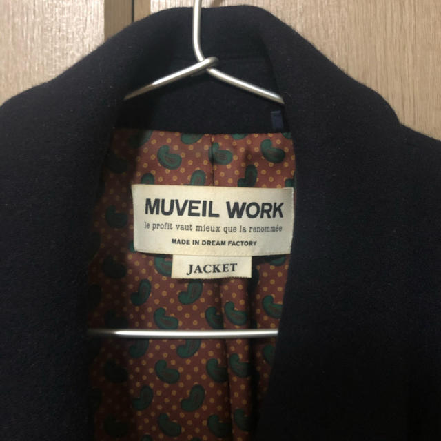 MUVEIL WORK(ミュベールワーク)のチェスターコート　MUVEIL WOLK ネイビー　36 レディースのジャケット/アウター(チェスターコート)の商品写真