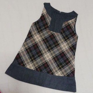 ザラキッズ(ZARA KIDS)の98　Zara Kids　グレイベースのチェックワンピース(ワンピース)