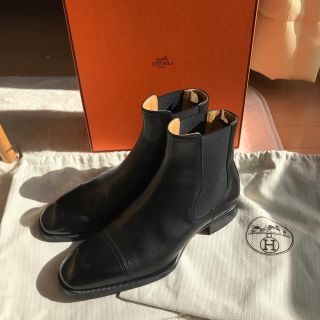 靴/シューズ【SALE】エルメスHERMES レザーブーツメンズ　サイドゴア