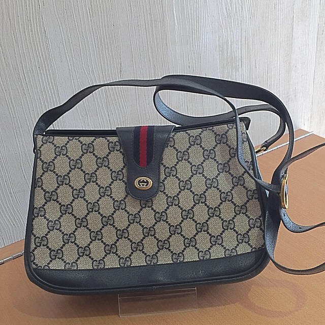 Gucci - オールドグッチ PVC シェリー ライン ショルダーバッグ 斜